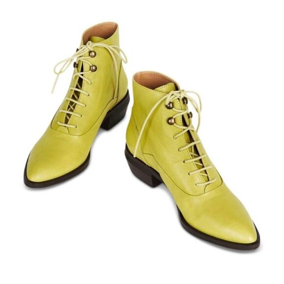 Intentionally Blank West Lace Up Ankle Boot Green EU 37 - Picture 1 of 13